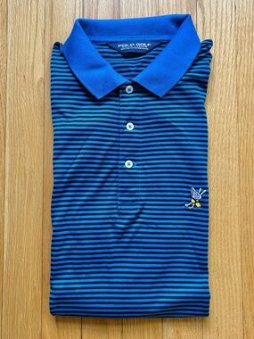 Vintage Polo Ralph Lauren Golf Mens Short Sleeve Polo Large Blue Winged Foot